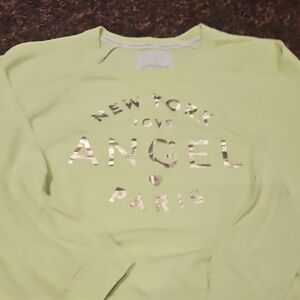 PINK Victoria's Secret Lime Green Crew Neck Sweater